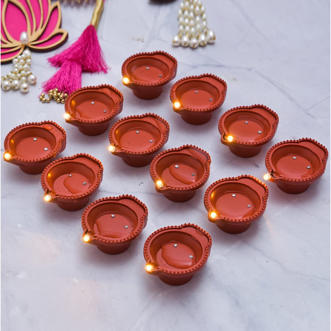 Braced Water Sensor Diya [Pack of 6]
