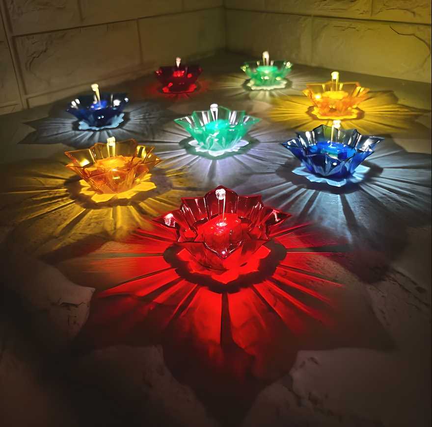 3D LOTUS WATER SENSOR DIYA (Pack Of 6/12/24)
