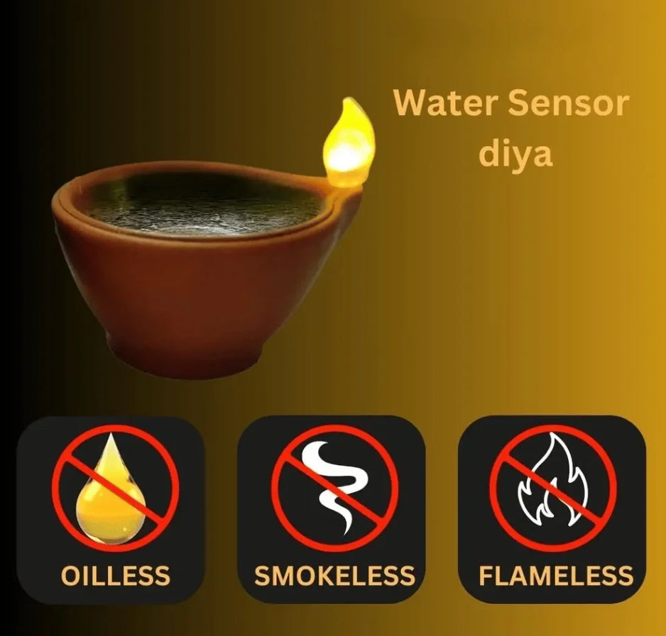 Braced Water Sensor Diya [Pack of 6]